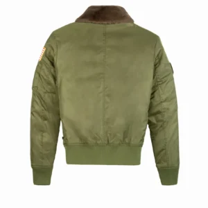 Side angle view of collector edition women's B-15 aviator jacket