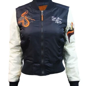 MISS TOP GUN® THE FLYING LEGEND JACKET - texture close up