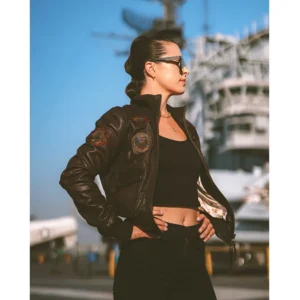 OFFICIAL MISS TOP GUN® LEATHER JACKET gallery image 9