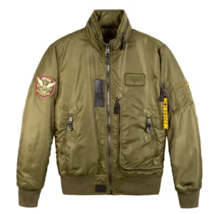 Top Gun Air Rescue jacket in sage flight nylon with emergency rescue patches