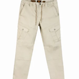 Top Gun cargo classic pants in black cotton twill with bellowed cargo pockets