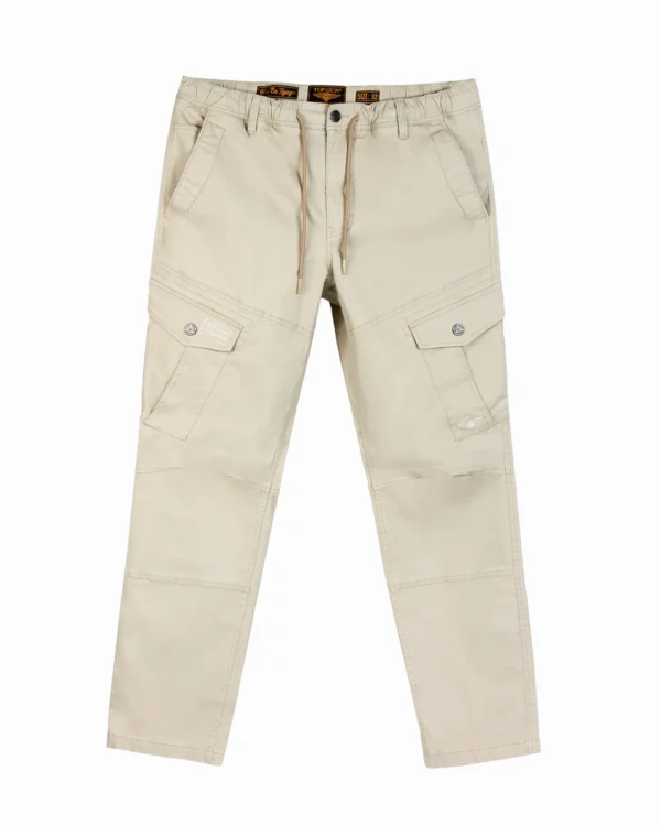 Top Gun cargo classic pants in black cotton twill with bellowed cargo pockets