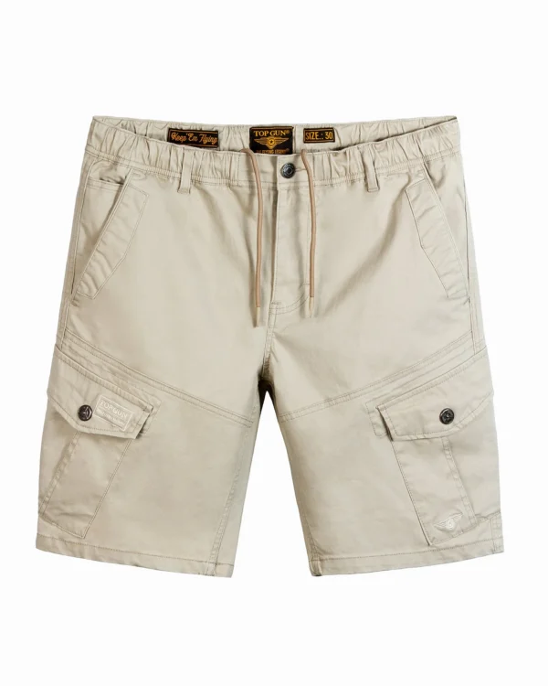 Top Gun cargo classic shorts in dark olive cotton twill with cargo pockets