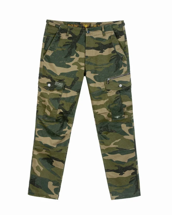 Top Gun cargo pilot pants in olive drab twill with multi-pocket layout