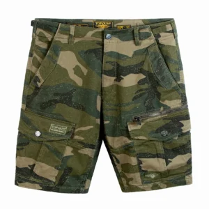 Top Gun cargo pilot shorts in military khaki ripstop with cargo side pockets