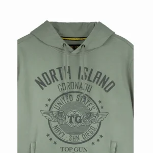 TOP GUN "CORONADO VINTAGE DISTRESSED" HOODIE gallery view showing precision construction details