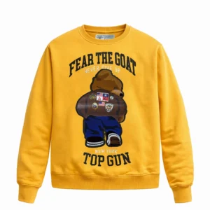 Top Gun Fear The Goat crewneck fleece sweatshirt with embroidered mascot