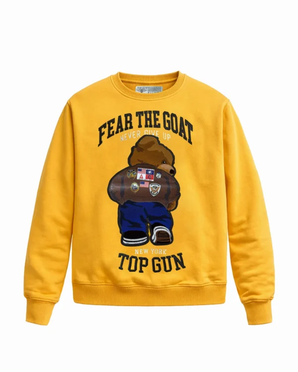 Top Gun Fear The Goat crewneck fleece sweatshirt with embroidered mascot