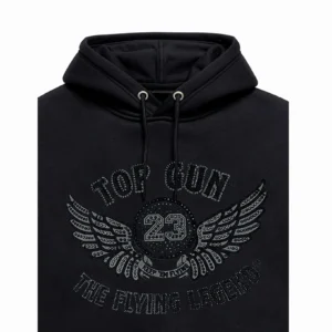 TOP GUN "FLYING LEGEND" HOODIE gallery view showing precision construction details