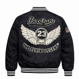 Top Gun lightweight jacket in navy blue with embroidered flight chest patch