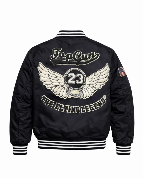 Top Gun lightweight jacket in navy blue with embroidered flight chest patch