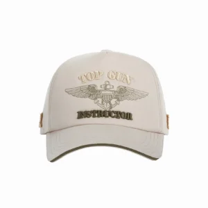 Top Gun Instructor flight hat in dark navy twill with embroidered instructor crest
