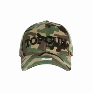 Top Gun logo baseball cap in navy washed twill with embroidered flight crest