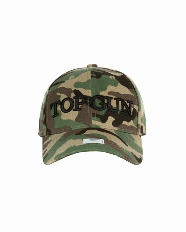 Top Gun logo baseball cap in navy washed twill with embroidered flight crest