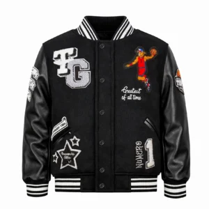 TOP GUN® "NEW GOAT" VARSITY JACKET - side angle