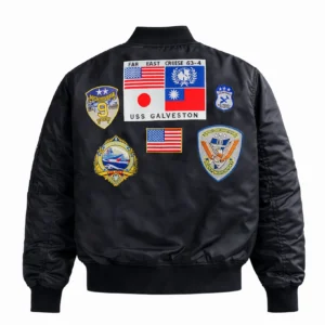 Detailed embroidery view of tactical fighter squadron flight insignia patch