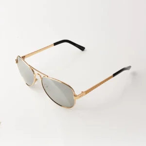 Top Gun runway aviator sunglasses with polarized gold frame lenses