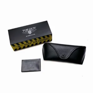 Top Gun Polarized Aviator Runway Sunglasses - included vegan leather case and microfiber cleaning cloth