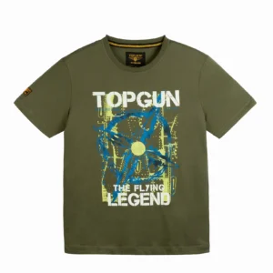 Top Gun propeller graphic tee in dark cotton with blueprint print