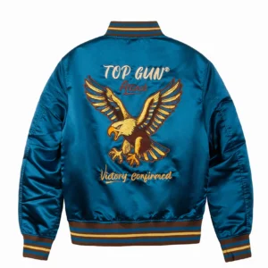 TOP GUN® "SATIN EAGLE" VARSITY JACKET - detail shot