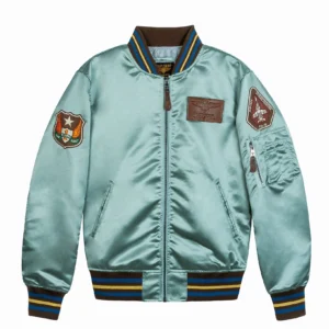 TOP GUN® "SATIN EAGLE" VARSITY JACKET - side angle