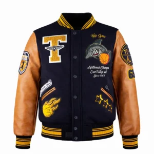TOP GUN® "SHARK" VARSITY JACKET - side angle