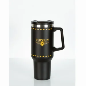 Top Gun 40 oz insulated stainless steel tumbler with handle and straw