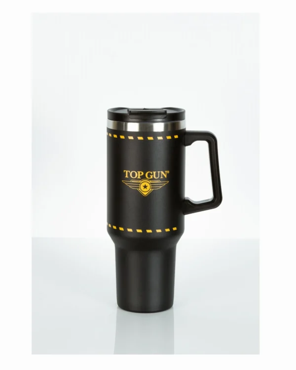 Top Gun 40 oz insulated stainless steel tumbler with handle and straw